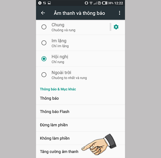 Chọn tăng cường âm thanh